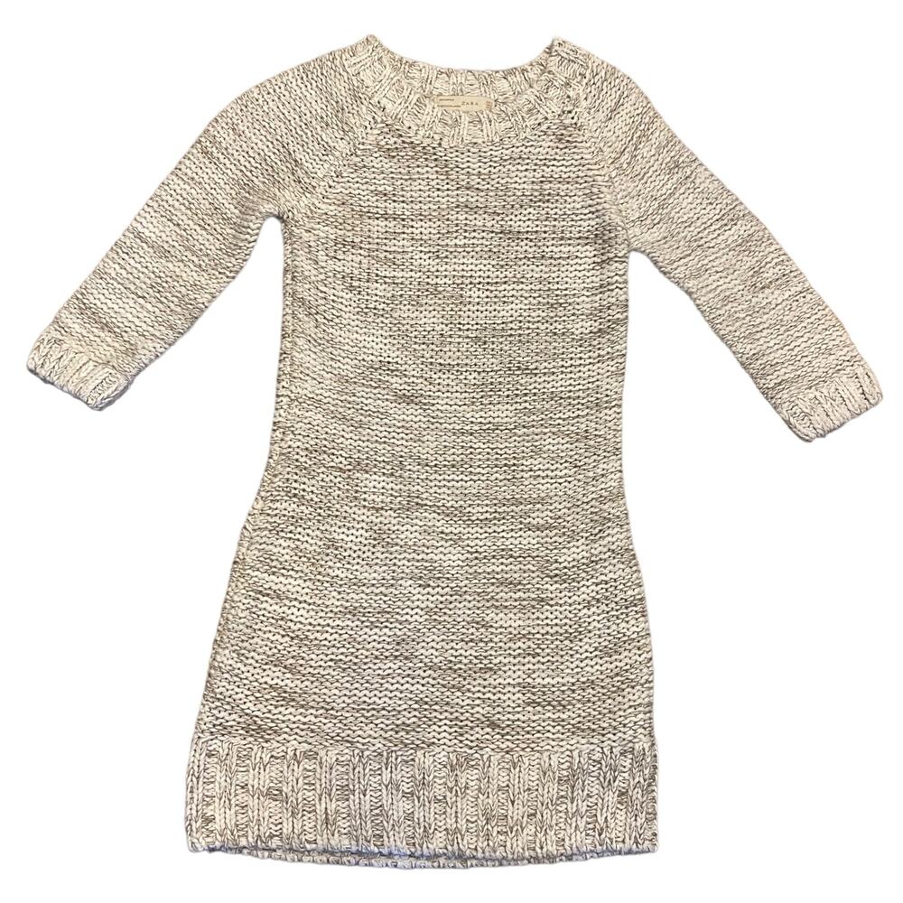 Zara Knit Cream Brown Short Sweater Dress Size Medium - Picture 2 of 5